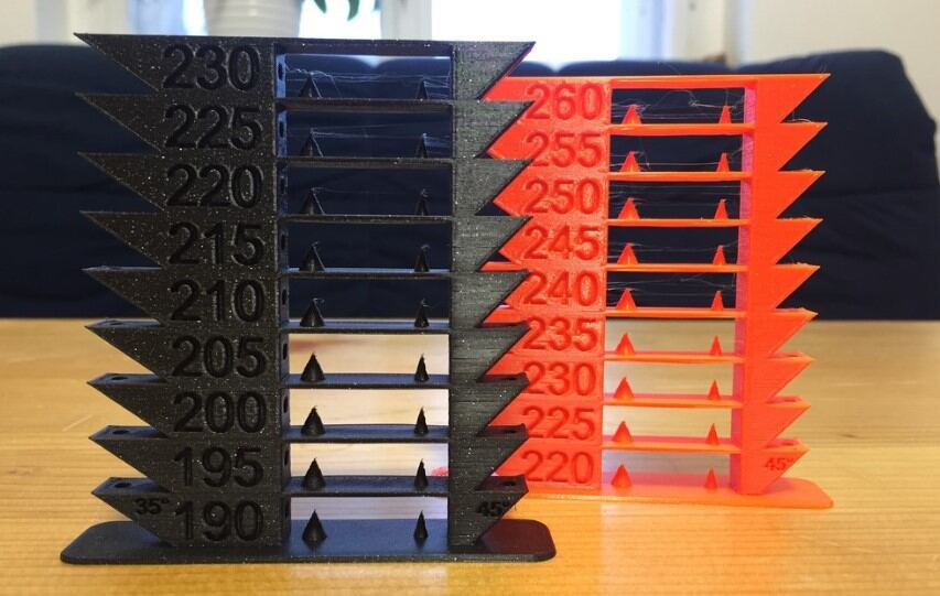 3D printed temperature calibration tower