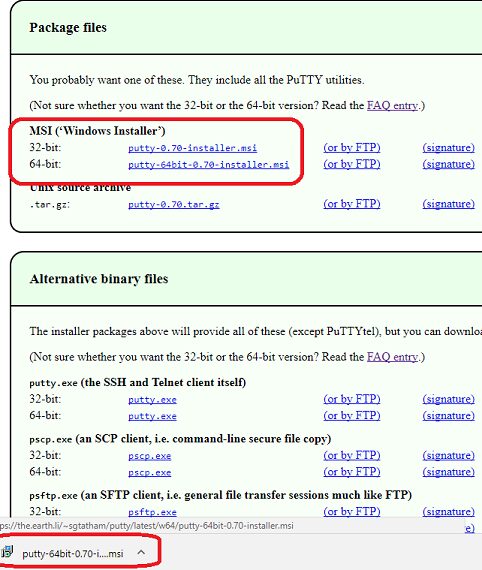 PuTTY SSH configuration for Klipper