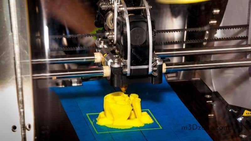 Yellow 3D Printed Object
